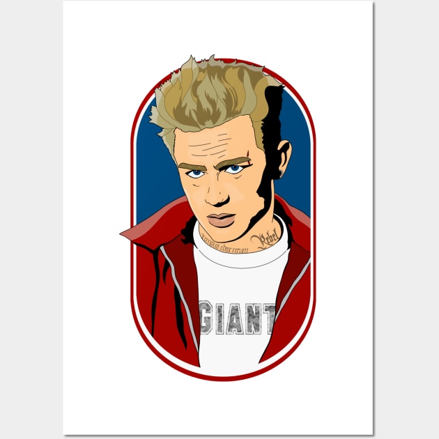 James Dean Tattooed Wall Art by Malakian Art